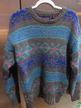 Vintage Woodward 100% Shetland Wool Sweater crewneck mens M